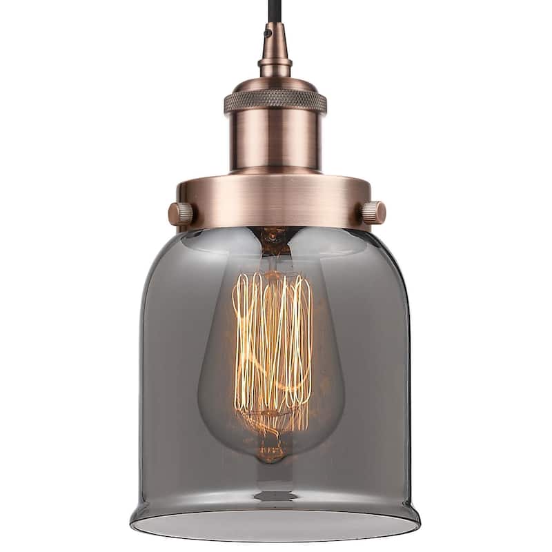 Innovations Lighting 916-1P-10-5 Bell Pendant Bell 5" Wide Mini - Antique Copper / Plated Smoke