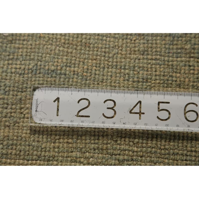 Light Green Gabbeh Modern Oriental Rug Handmade Wool Carpet - 3'3" x 6'5"