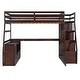preview thumbnail 10 of 14, Espresso Full Size Wood Loft Bed with 7 Drawers 2 Shelves, Ladder and Desk for Kids, Bedroom