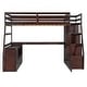 preview thumbnail 51 of 83, Loft Bed Frame wDesk and Storage Staircase, Wood Loft Bed with 7 Drawers and 2 Shelves, Kid's Loft Bed Study Bed with Staircase