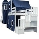 preview thumbnail 18 of 18, Playhouse Twin Size Bunk Bed with Slide Pink Tent and Tower, Blue