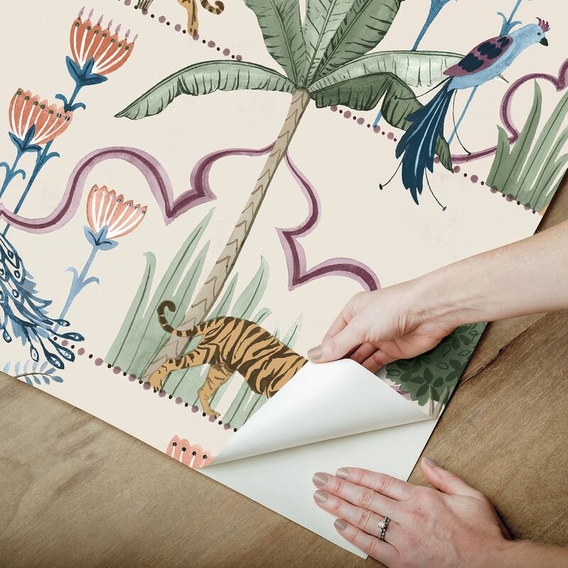 NuWallpaper Laos Taupe Peel and Stick Wallpaper