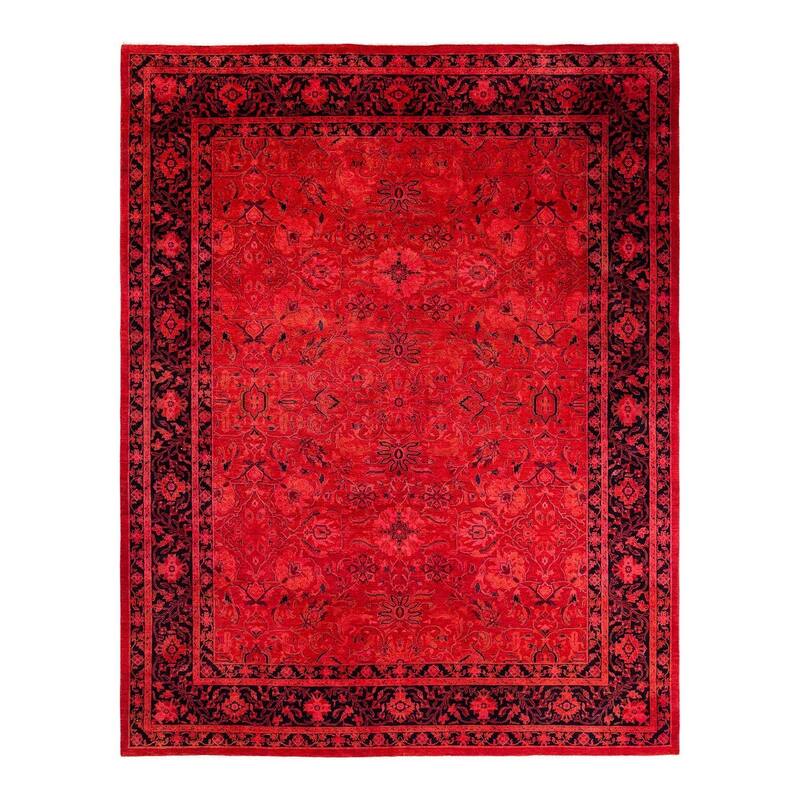 Overdyed, One-of-a-Kind Hand-Knotted Area Rug - Orange - 8' 3" x 10' 4"
