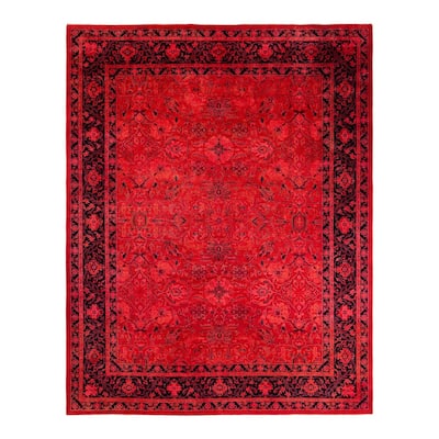 Overdyed, One-of-a-Kind Hand-Knotted Area Rug - Orange - 8' 3" x 10' 4"