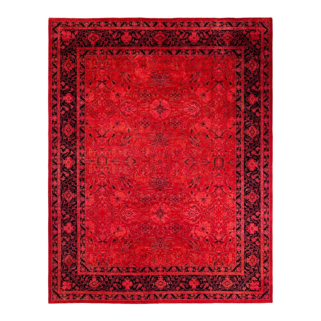 Overdyed, One-of-a-Kind Hand-Knotted Area Rug - Orange - 8' 3" x 10' 4"