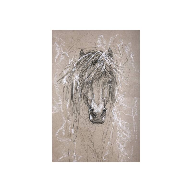 Sketch of Animal VI (Pony) (30 x 45) Canvas Art Print - Small