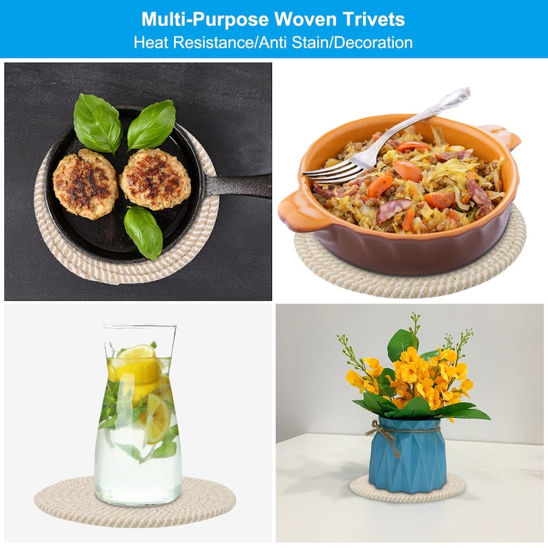 5Pcs Trivets for Hot Dishes 8 Inch Trivet Mat for Hot Pots and Pans