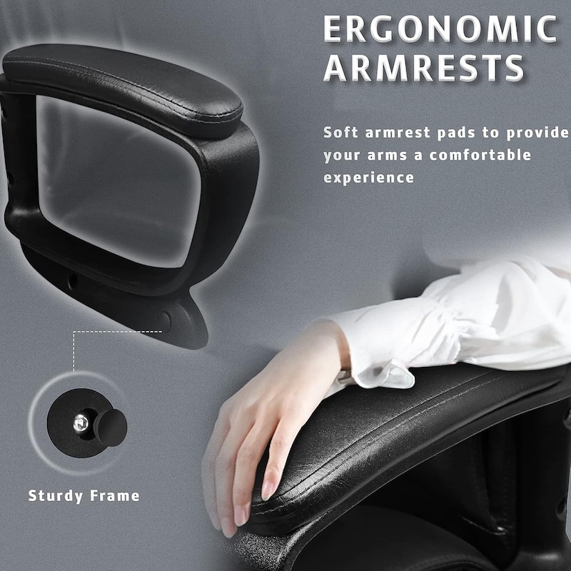 Bossin Big and Tall Office Chair High Back Executive Chair Ergonomic Adjustable Executive Leather Chair,400lbs