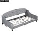 preview thumbnail 3 of 10, Gray Luxury Twin Size Velvet Upholstered Tufted Button Daybed, Sofa Bed for Bedroom and Living Room, Wooden Slats Support