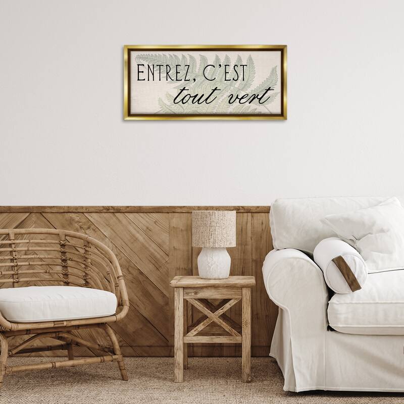 Stupell French It's All Green Framed Floater Canvas Wall Art Design By Lil' Rue