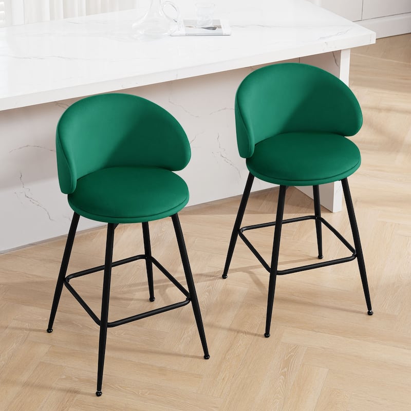 26"/30" Velvet Upholstered Swivel Counter/Bar Stools Set of 2/3