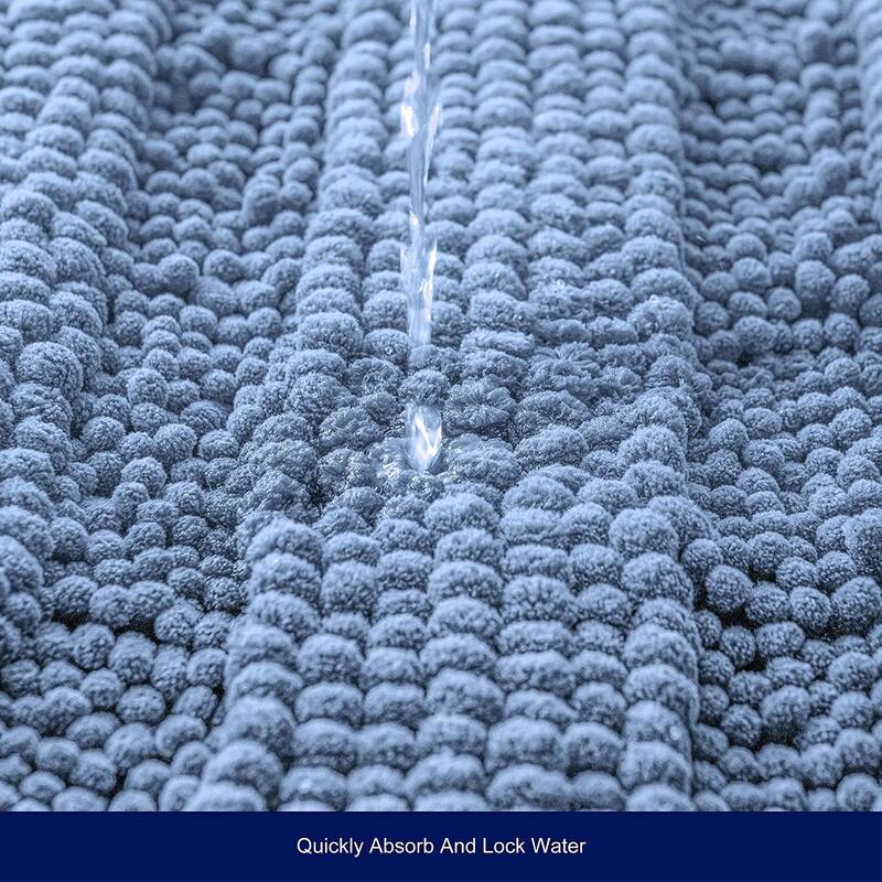 Subrtex Super Soft Absorbent Braided Bathroom Mats Chenille Bath Rugs