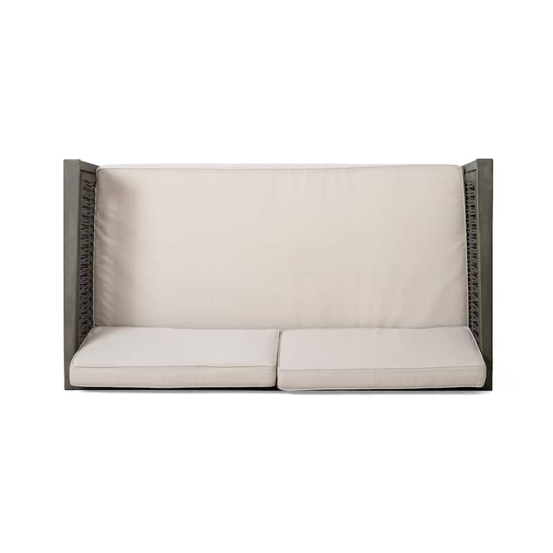 Remy Outdoor Acacia Wood 4 Pieces Patio Chat Set by Christopher Knight Home