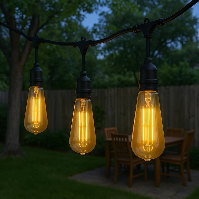 Festive Living LED ST19 + T25 Bulb Indoor/Outdoor Covered Edison Bulbs, E26 Base - Large