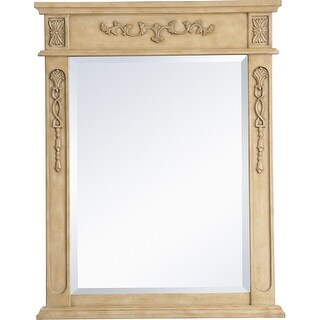 Elegant Lighting Lenora 36" x 28" Rectangular Beveled Wood Framed