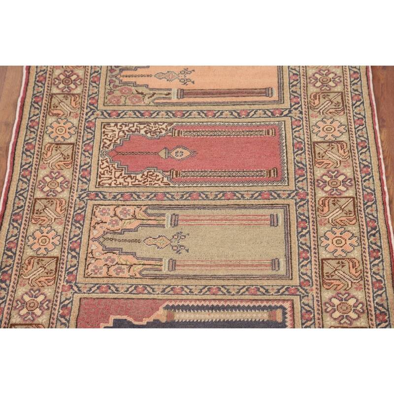 Anatolian Turkish Vintage Runner Rug Handmade Wool Carpet - 3'2" X 8'10"