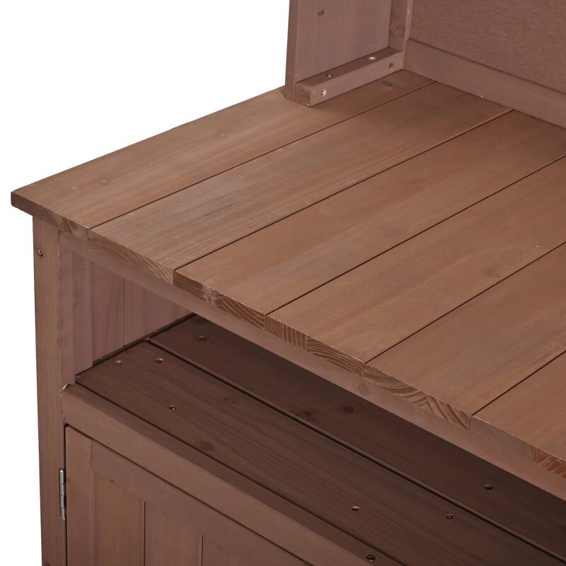 Roomfitters Outdoor Garden Potting Bench with Storage Hutch, Potting Table with Drawers and Cabinets, Shelves