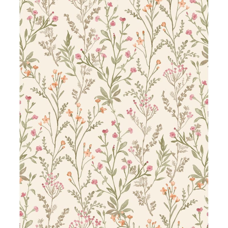 Chesapeake Laverne Green Wildflowers Wallpaper