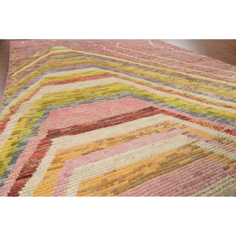 Moroccan Abstract Rug Hand-Knotted Abstract Wool Carpet - 6'10"x 10'4"