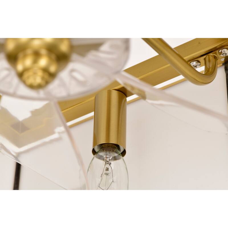 Olapine Square White Gold Trim Tiffany Glass Lighted Ceiling Fandelier with Remote