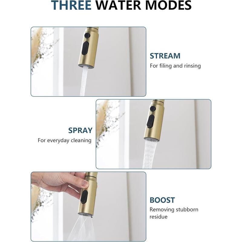 Lefton Touchless Pull-Out Kitchen Faucet, Hands Free Motion Sensor Activated, Battery-Free Temperature Display, KF2206