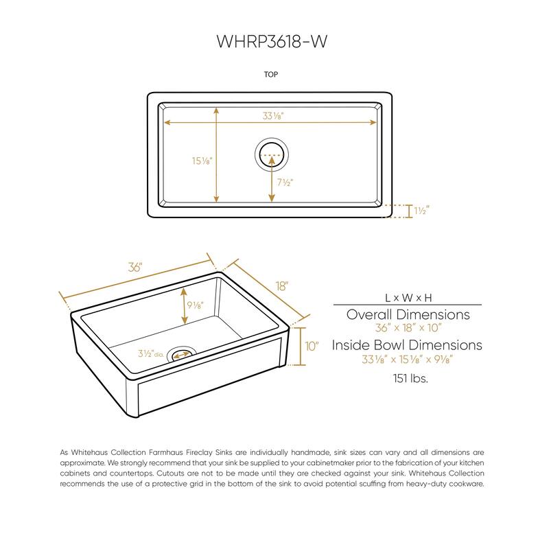 Reversible Fireclay Kitchen Sinks With Grid Three Edge Frame, Plain Front Apron