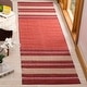 preview thumbnail 12 of 19, SAFAVIEH Handmade Montauk Caragh Stripe Cotton Flatweave Rug 2'3" x 8' Runner - Red/Ivory - Runner
