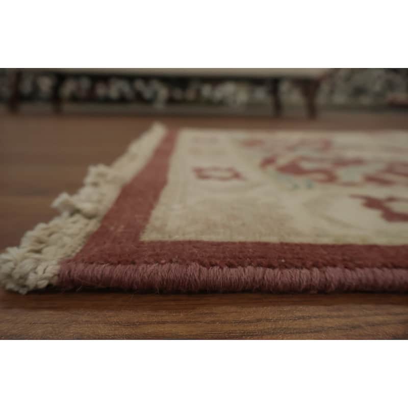 Hand Knotted Oriental 100% Wool Carpet Traditional All-Over Oranges & Rust Ziegler Area Rug - 3' 10'' X 2' 0''