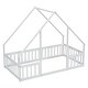 preview thumbnail 21 of 22, Nestfair Twin Wood House-Shaped Floor Bed with Fence