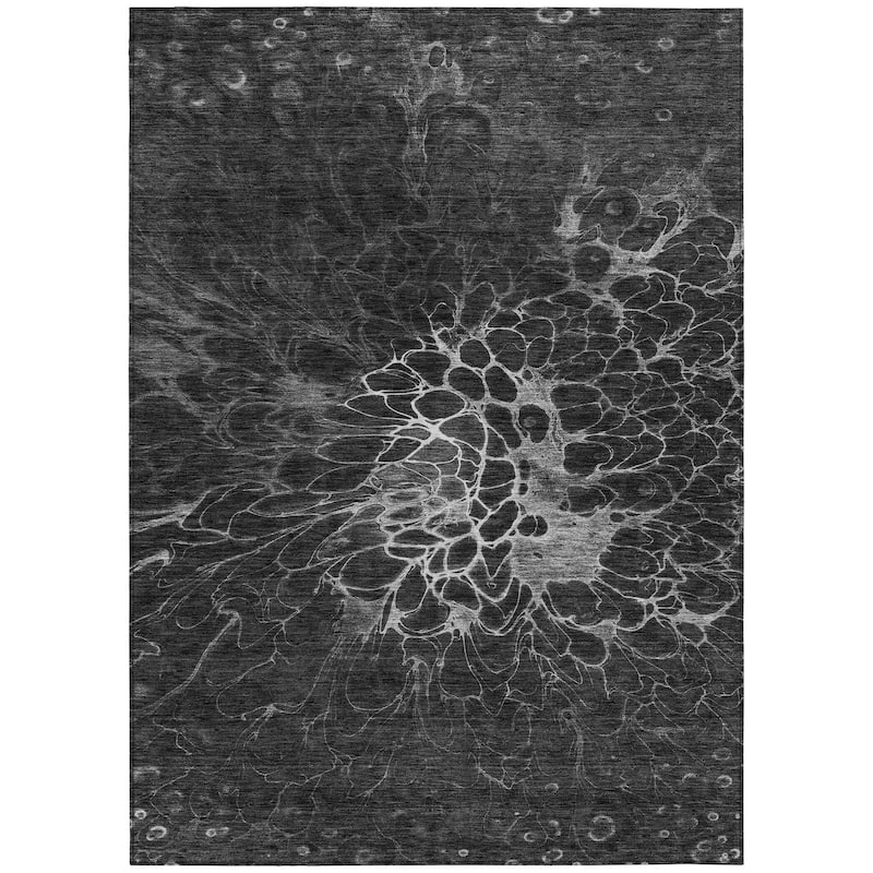 Machine Washable Indoor/ Outdoor Chantille Modern Floral Rug