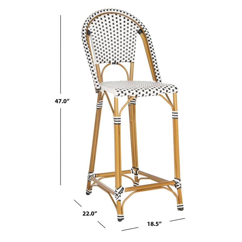 SAFAVIEH Outdoor Shaniya 30-inch Stacking Bar Stool (Fully Assembled) - 19Wx22Dx47H