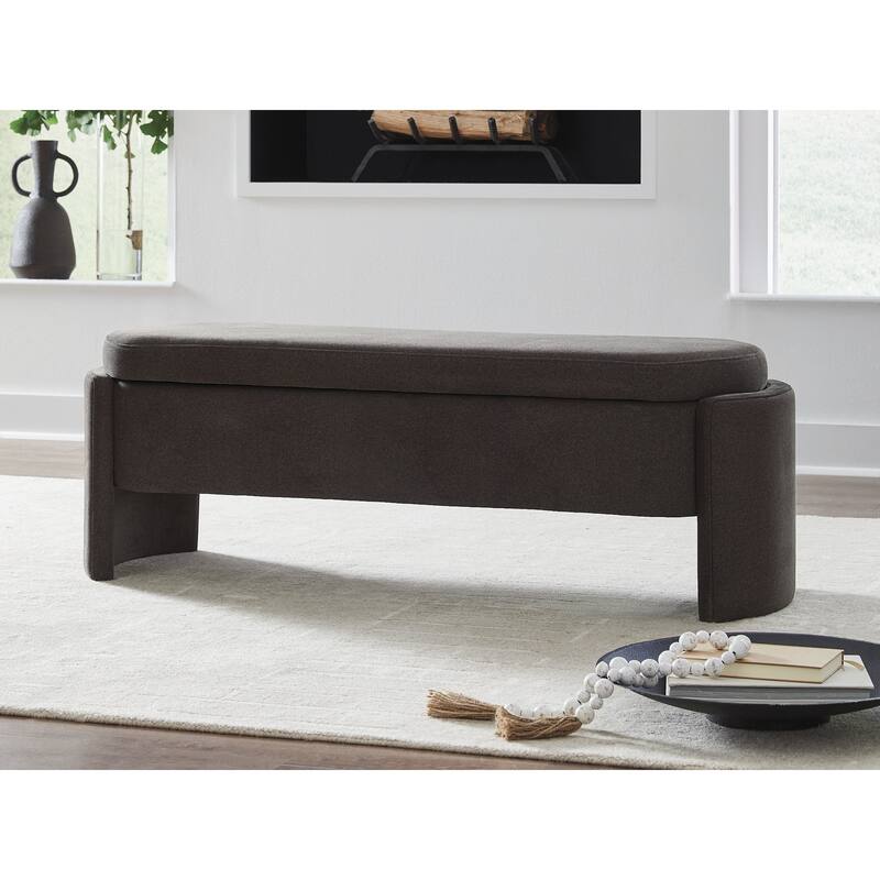 Signature Design by Ashley Vavuniya Dark Brown Storage Bench - 55" W x 18" D x 19" H