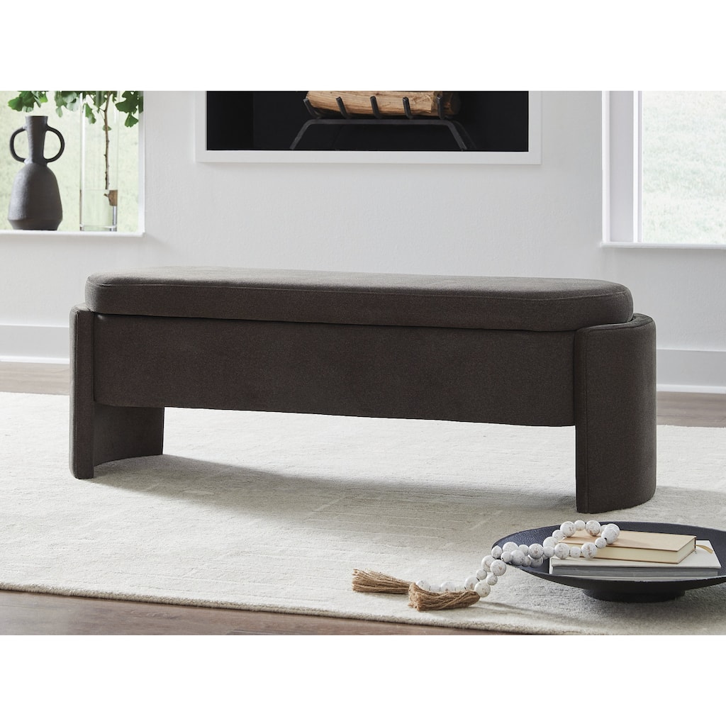 Signature Design by Ashley Vavuniya Dark Brown Storage Bench - 55" W x 18" D x 19" H