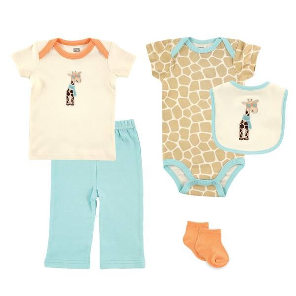 slide 1 of 1, Hudson Baby Infant Unisex 5-Piece Gift Set, Giraffe, 0-3 Months - Giraffe 0-3 Months - Giraffe