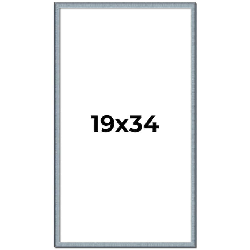 19x34 Frame Rustic Sky Blue Solid Wood Picture Frame | 0.75 Inch