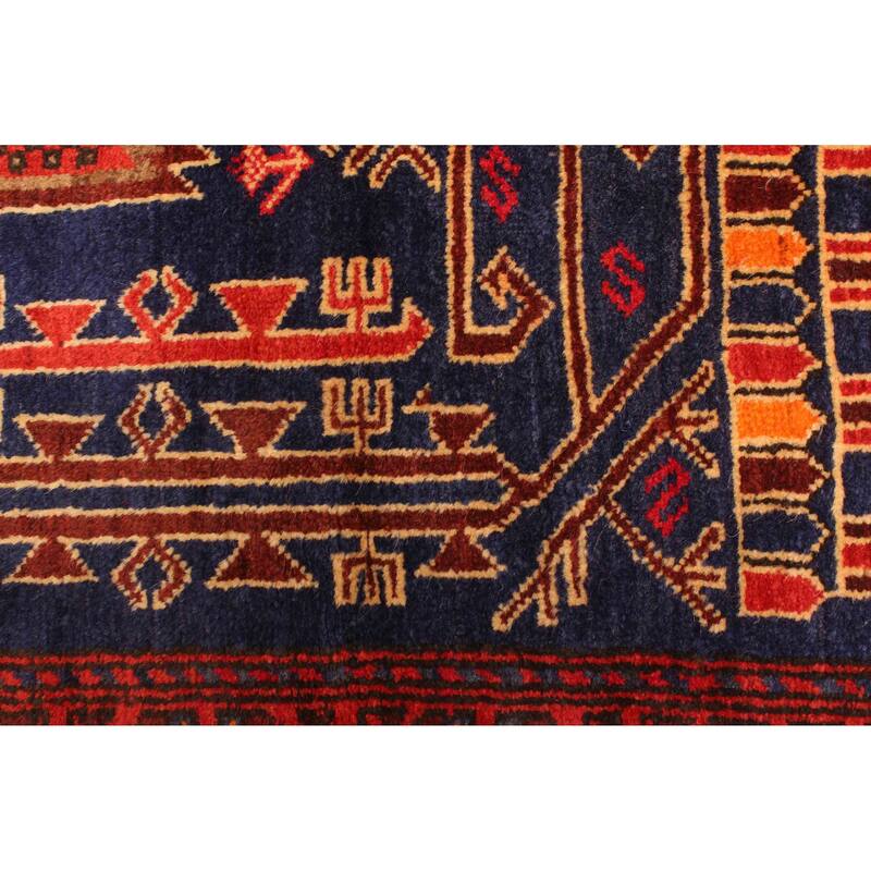 ECARPETGALLERY Hand-knotted Teimani Dark Navy Wool Rug - 2'6 x 4'0