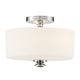 preview thumbnail 1 of 2, Travis 2 Light Polished Nickel Ceiling Mount - 12.5'' W x 9.25'' H 12.5'' W x 9.25'' H