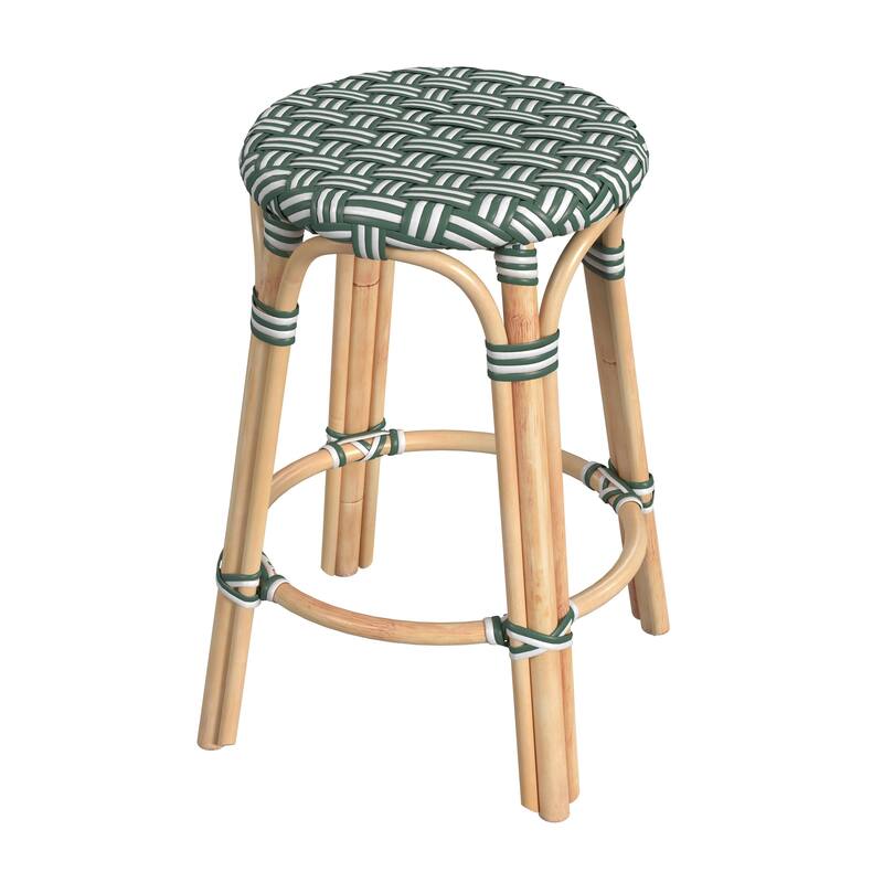 Tobias 24" Rattan Round Counter Stool
