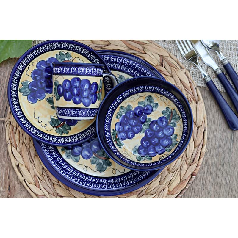 Blue Rose Polish Pottery Zaklady Dessert Plate