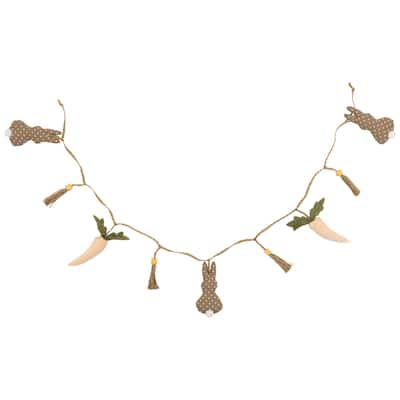 Carrots and Bunnies Plush Easter Garland - 4'