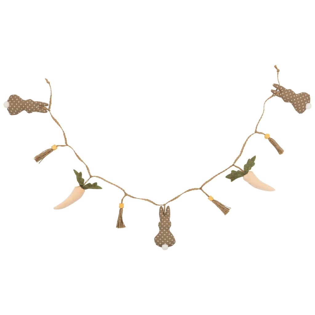 Carrots and Bunnies Plush Easter Garland - 4'