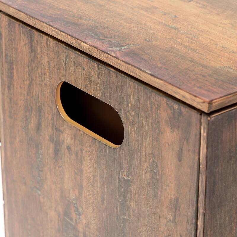 Anmytek Imitation Wood Grain Propane Tank Cover, Rustic Farmhouse Outdoor Patio Heater Tank Enclosure with Hinged Lid