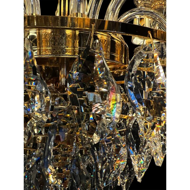 Vintage Crystal Chandelier Gold Pendant Chandelier 19 Lights