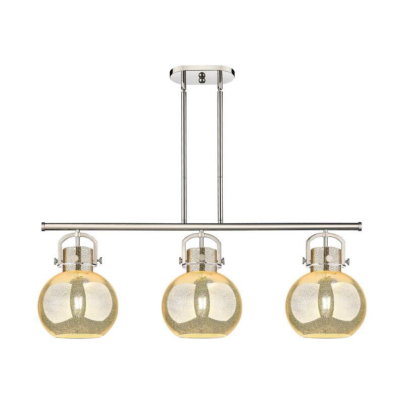 Innovations Lighting Urban Downtown - Newton Sphere - 3 Light 42" Stem Hung Arched-Frame Island Light