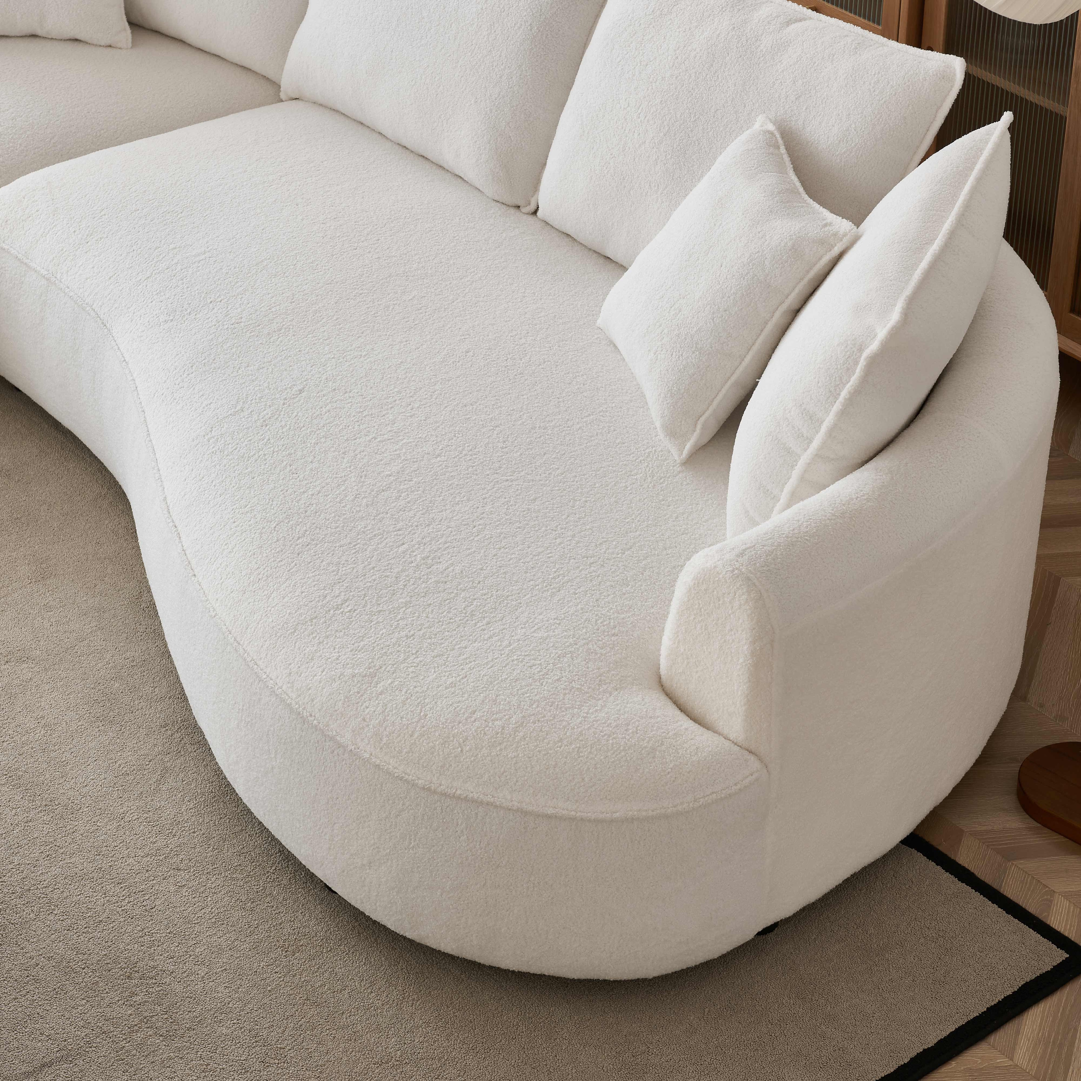 122.8 Modern Teddy Fabric Cloud Curved Sofa Left Facing Bed Bath Beyond 39956999