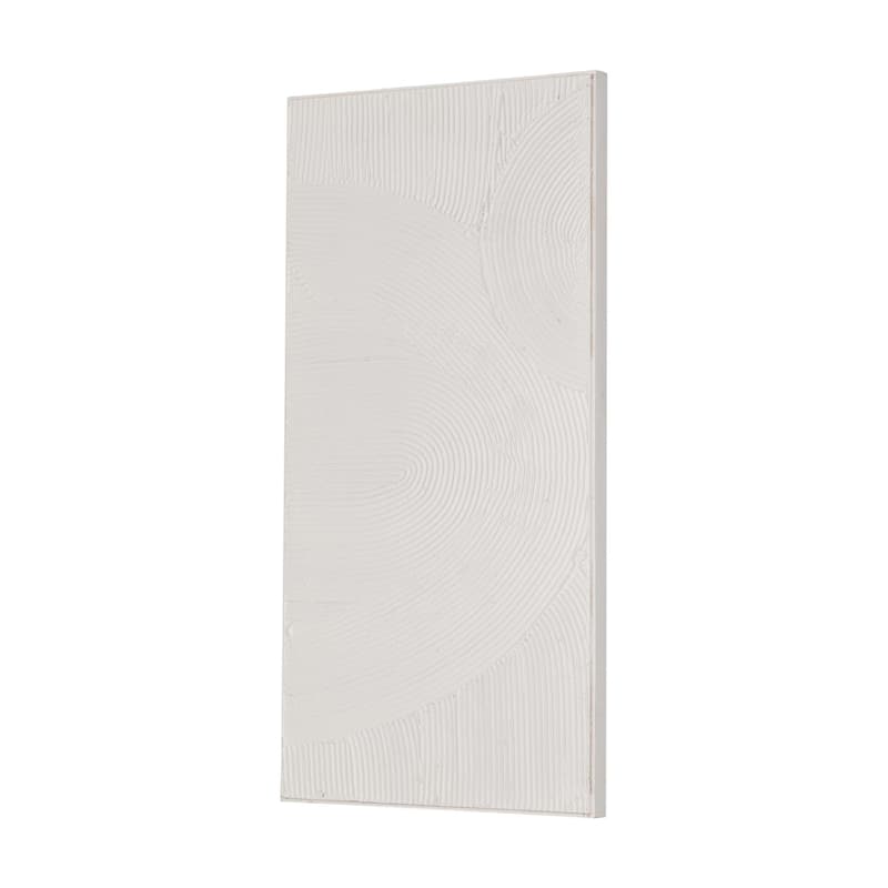 Two pieces of dimensional art formed out of plaster.