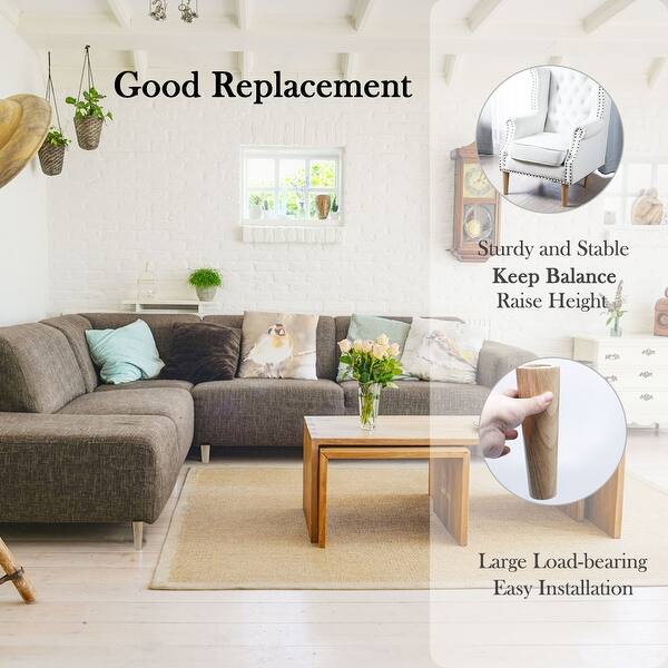 Shop 7 Inch Round Solid Wood Furniture Legs Sofa Bench Couch Chair Closet Cabinet Feet Replacement Height Adjuster On Sale Overstock 28765225