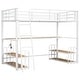 preview thumbnail 18 of 24, Twin/Full Size Metal Loft Bed with Ladder and Built-in Long Desk, Kids Storage Bed Frame with Shelves and USB Ports