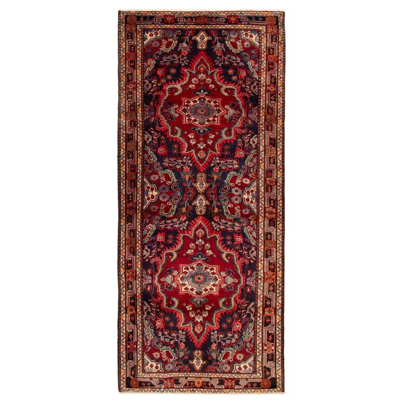 ECARPETGALLERY Hand-knotted Anatolian Vintage Navy Wool Rug - 4'8 x 10'8 - Navy - 4'8 x 10'8