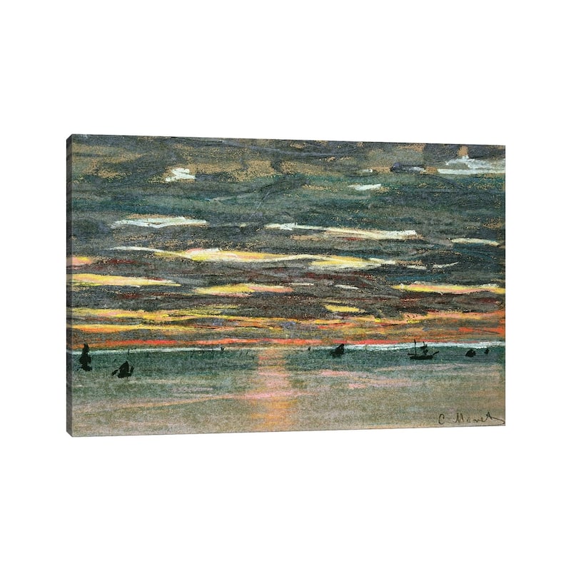 iCanvas "Sunset Over the Sea, 19th century" by Claude Monet Canvas Print